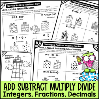 Rational Numbers Doodle Math BUNDLE — preview page 3 of 4