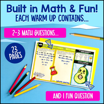 System of Equations & Linear Equations 8th Grade Math Warm Ups Bell Ringers CCSS — preview page 2 of 4